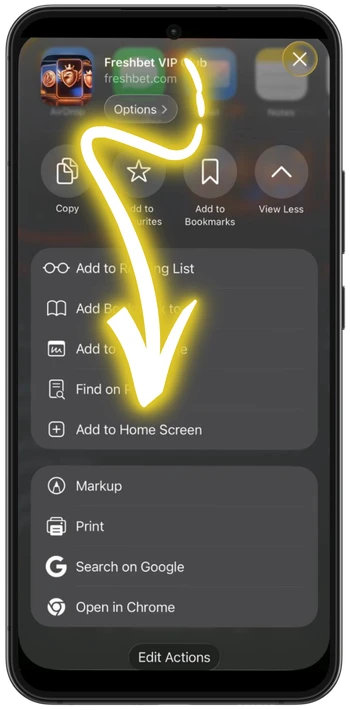 Freshbet homescreen