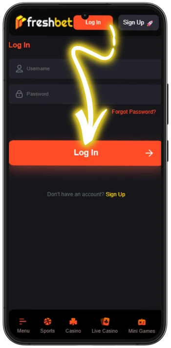 Freshbet tap login